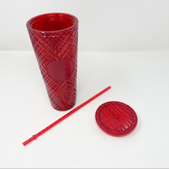 STARBUCKS LIMITED EDITION Red Jeweled Cold Cup Tumbler - Picture 7 of 13